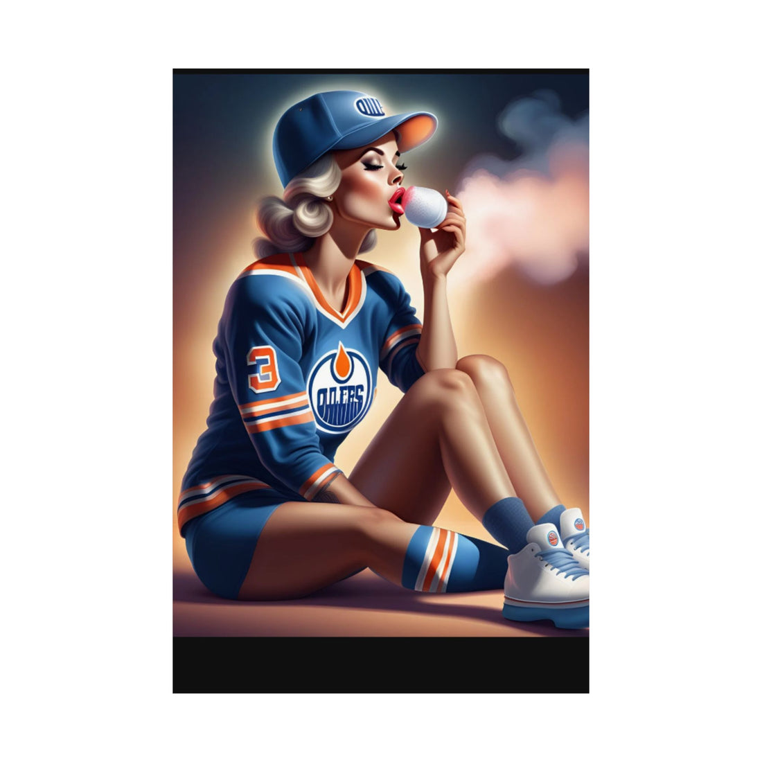 Oilers gum girl wall art