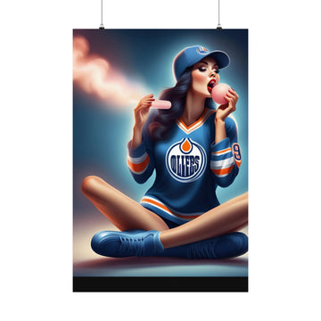 Oilers gummy girl wall art